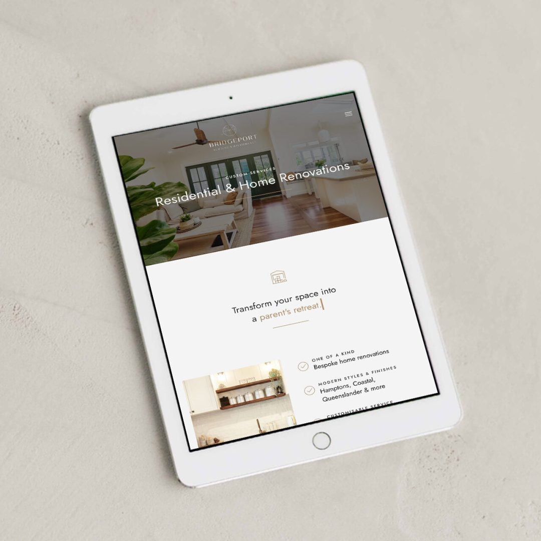 Brisbane web design for interior design & home renovation business