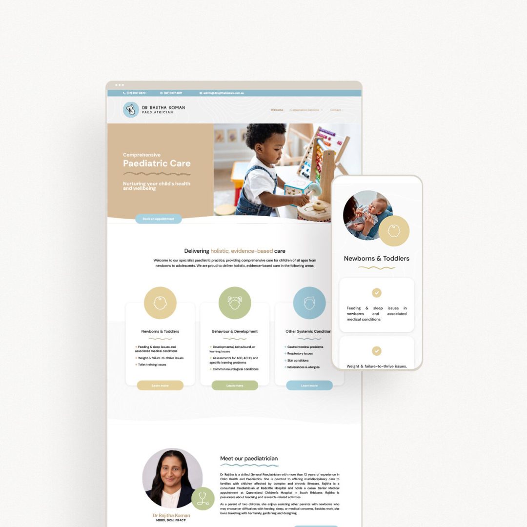Brisbane web design for paediatrician